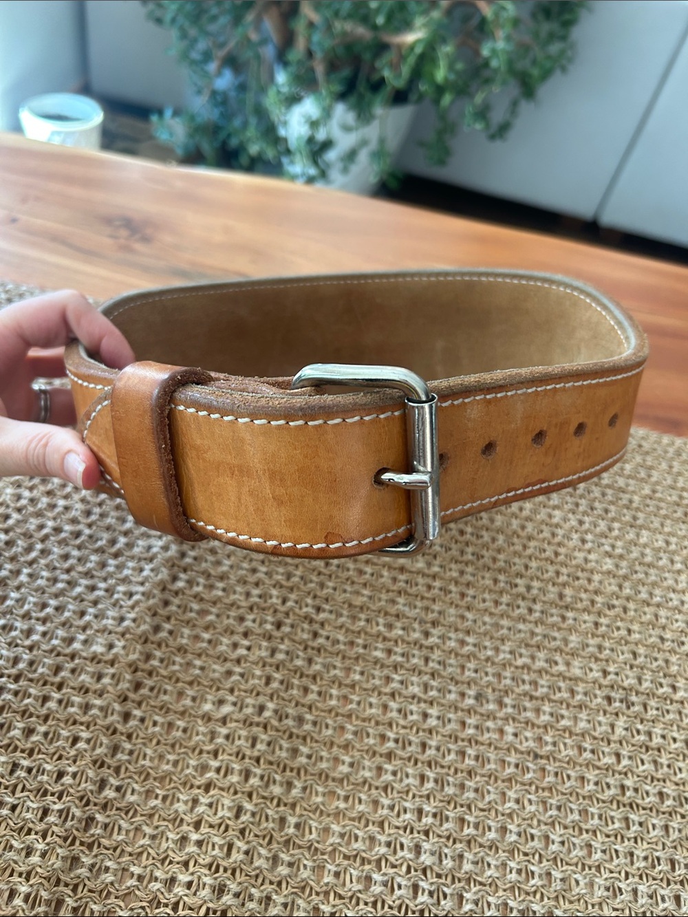 XS Weight Lifting Thick Leather Belt-11”